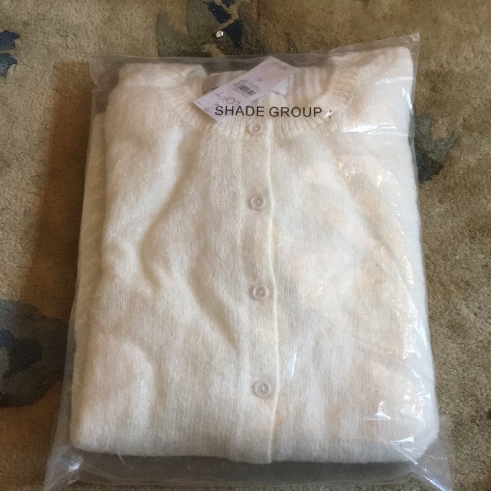 NWT LOFT Off-White Button Down Sweater